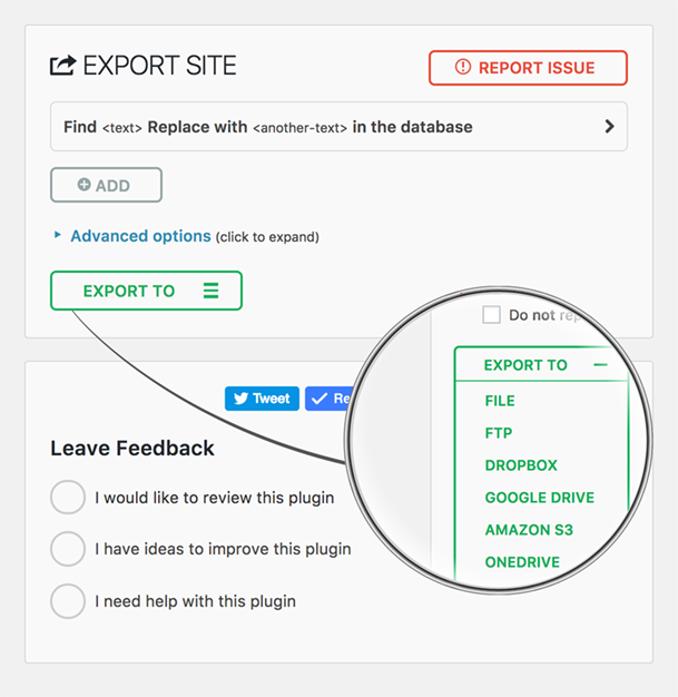 Export Your WordPress Website using all in one migration plugin