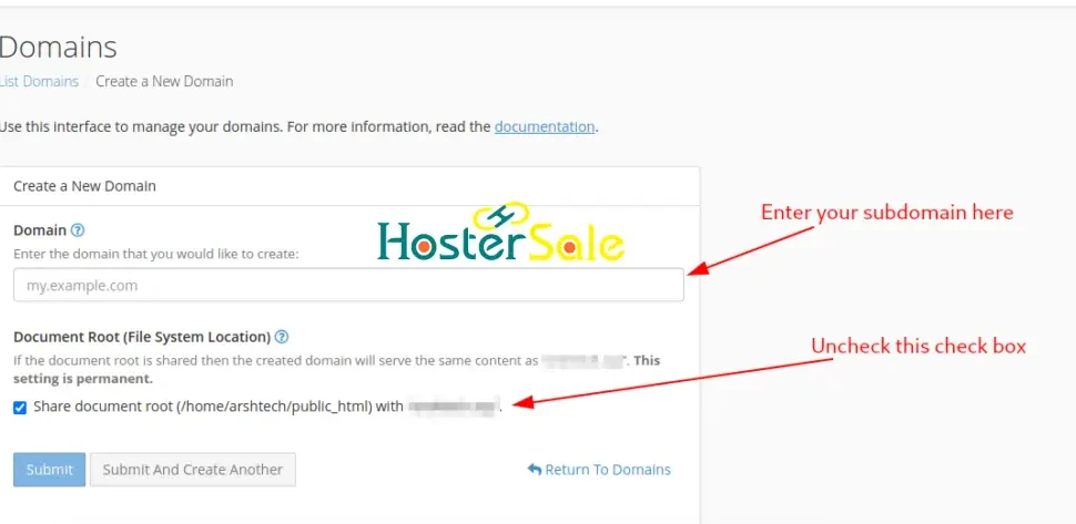 add a new domain in cPanel