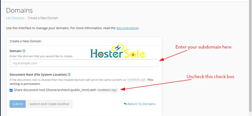 add a new domain in cPanel