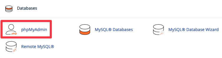 access phpmyadmin in cpanel