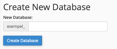 create new database in cpanel