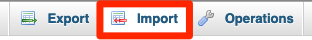 import database sql in phpmyadmin using cpanel